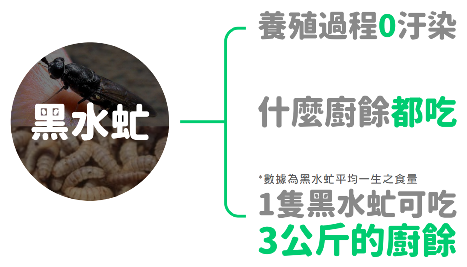本計畫從國小教育上去著眼，順應近年的食農教育風潮，教育國小學童每天所產生的廚餘之去處。透過本計畫，使學童了解廚餘亦是另類能源，學習廢棄物是如何藉黑水虻的幫助轉換成為新的資源，如下圖2所示。藉由學童親身體驗環保議題外並體會自身是如何影響環境，最終達到教育推廣之目的。